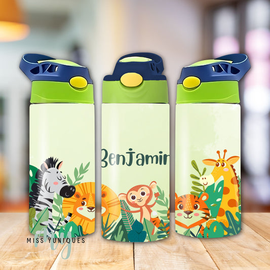 Personalised Safari Animal Drink Water Bottle
