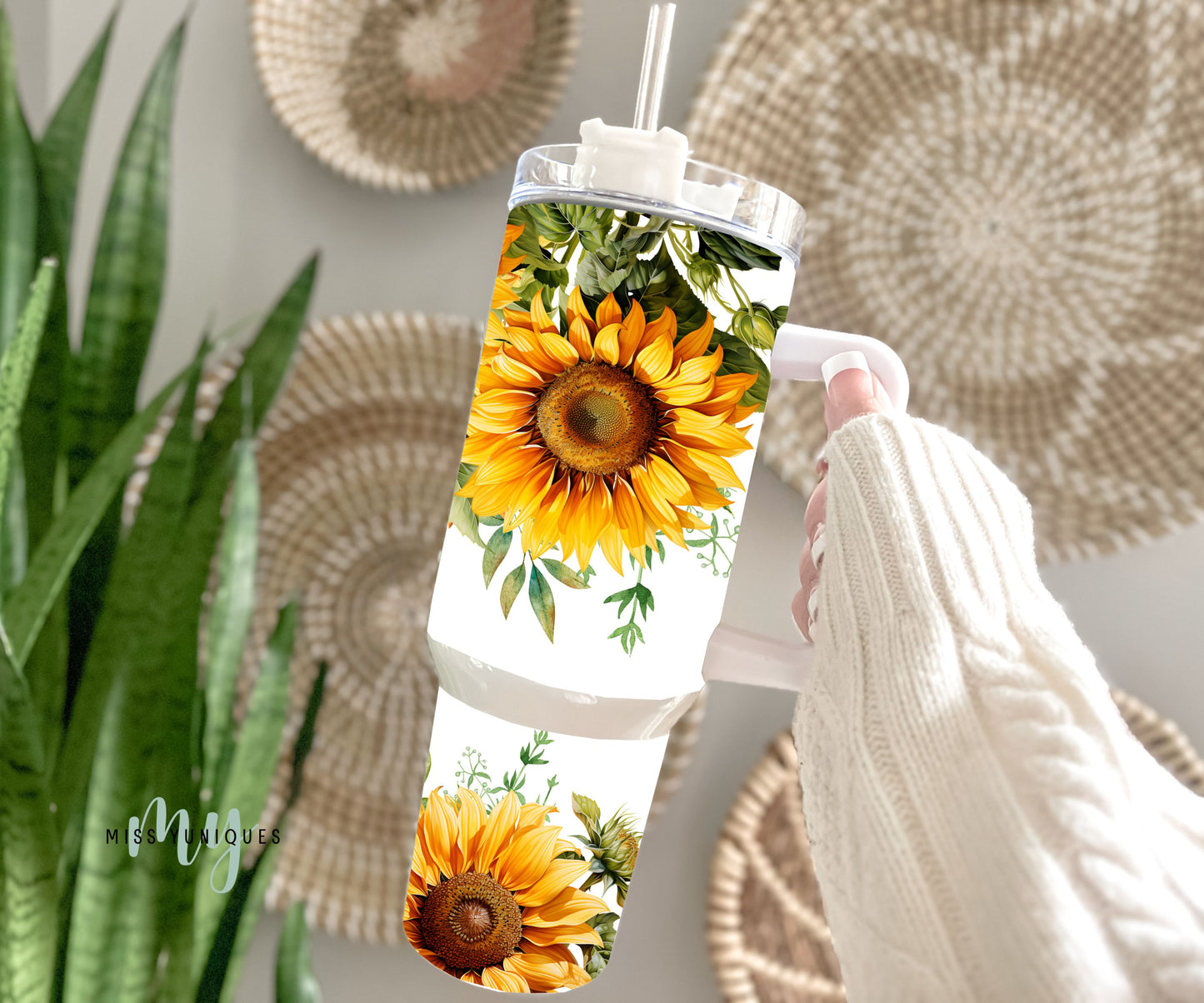 Personalised 40oz Tumbler Sunflowers