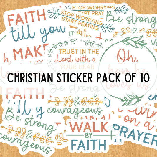 Christian Sticker Pack of 10