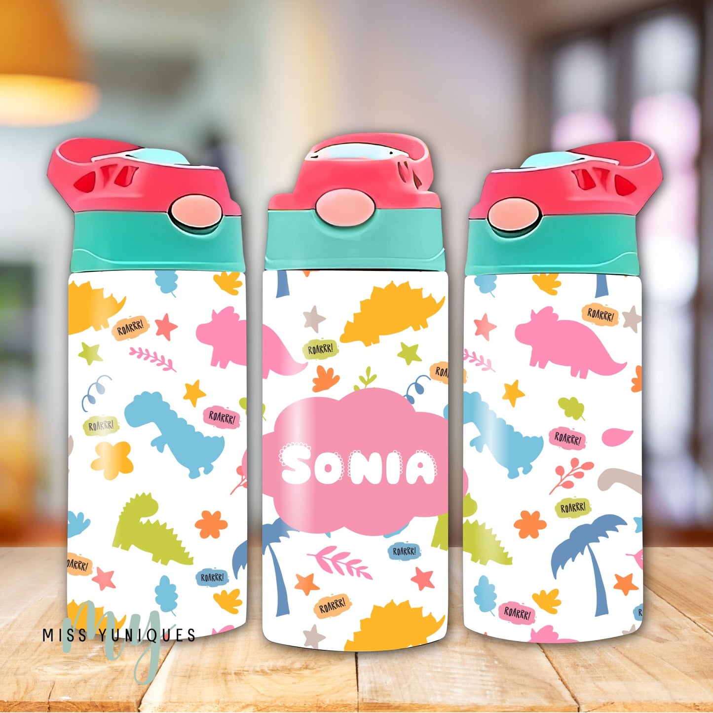 Personalised Dinosaurs Kids Drink Water Bottle