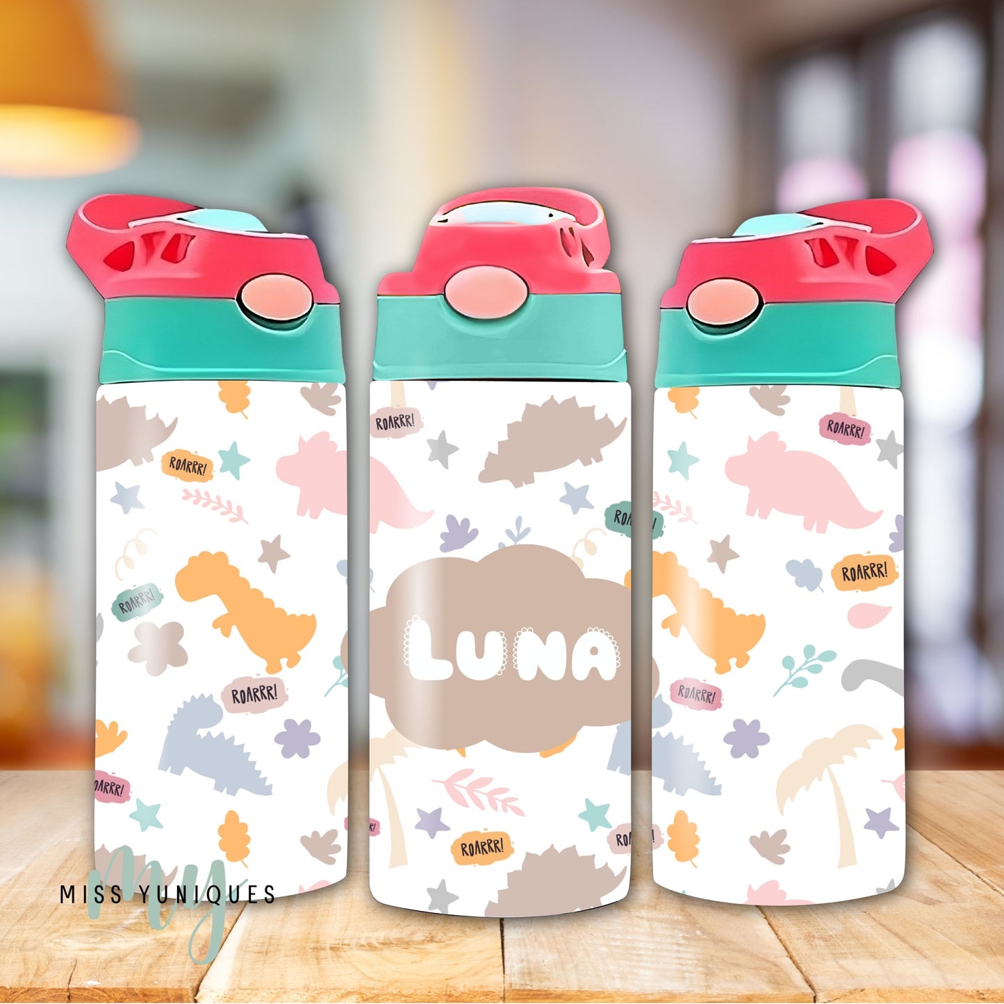 Personalised Dinosaurs Kids Drink Water Bottle