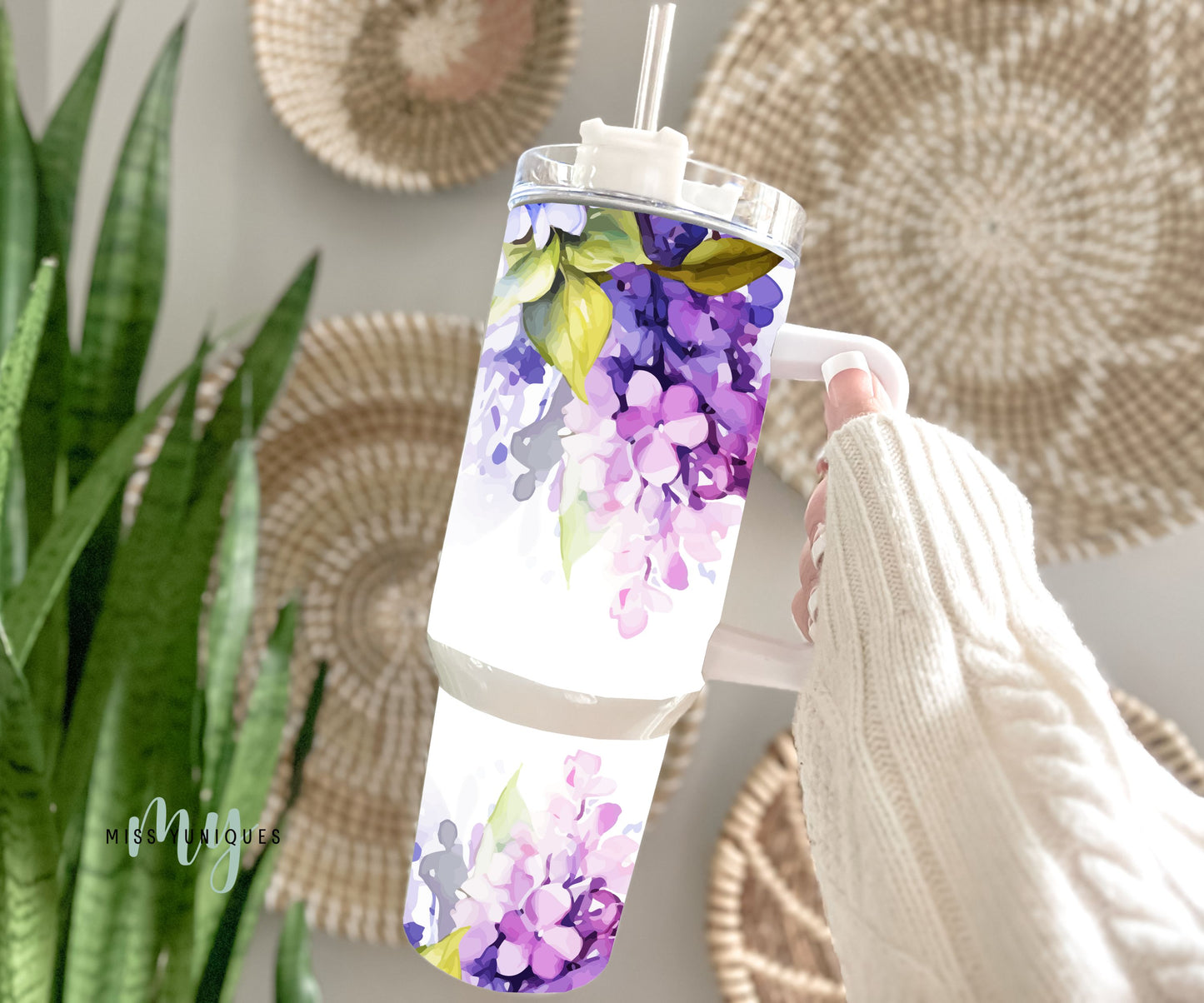 Personalised Tumbler 40oz Hydrangea