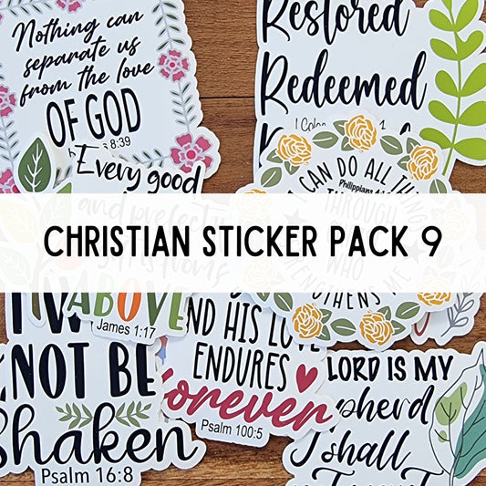 Christian Sticker Pack of 9