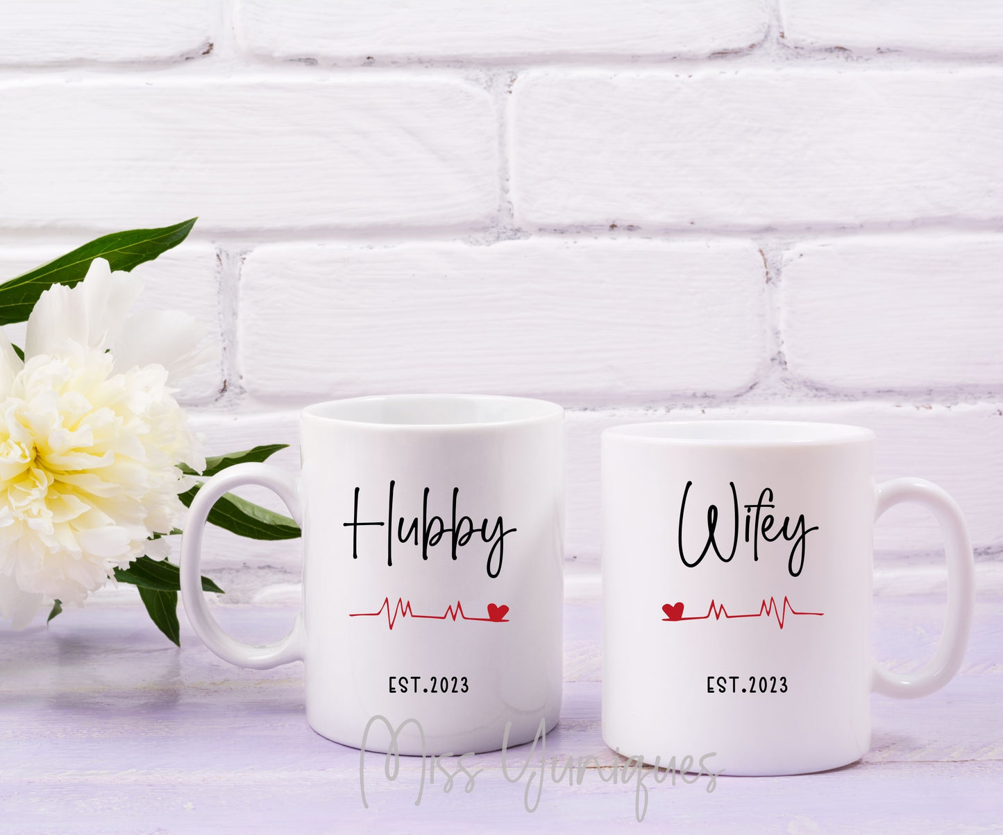 Couple Mug Set, Hubby Wifey Mug Set, Married Couple Mug Set, Cute Couple Mug Set, Valentine Mug Set.