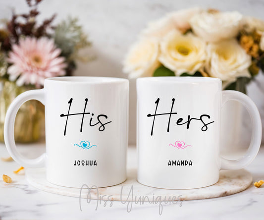 Couple Mug Set, Hubby Wifey Mug Set, Mr & Mrs Mug Set, Married Couple Mug Set, Cute Couple Mug Set, Valentine Mug Set