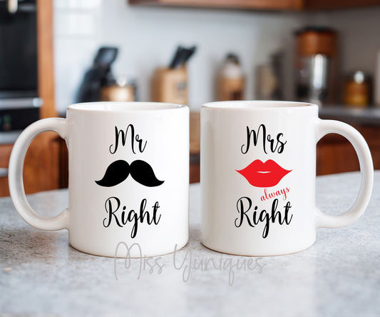 Couple Mug set, Hubby Wifey Mug Set, Mr & Mrs Mug Set, Married Couple Mug Set, Cute Couple Mug Set, Valentine Mug Set.