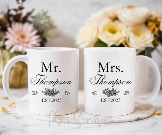 Couple Mug Set, Hubby Wifey Mug Set, Mr & Mrs Mug Set, Married Couple Mug Set, Cute Couple Mug Set, Valentine Mug Set.