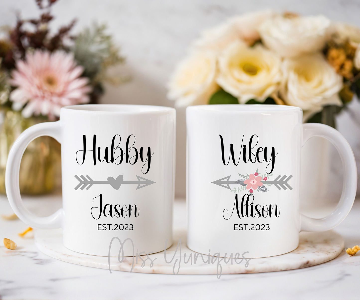 Couple Mug Set, Hubby Wifey Mug Set, Mr & Mrs Mug Set, Married Couple Mug Set, Cute Couple Mug Set, Valentine Mug Set.