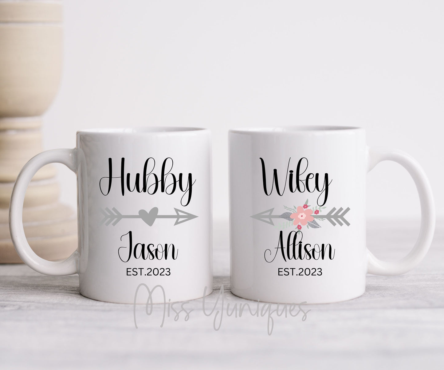 Couple Mug Set, Hubby Wifey Mug Set, Mr & Mrs Mug Set, Married Couple Mug Set, Cute Couple Mug Set, Valentine Mug Set.