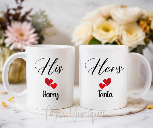 Couple Mug Set, Hubby Wifey Mug Set Mr & Mrs Mug Set, Married Couple Mug Set, Cute Couple Mug Set, Valentine Mug Set.
