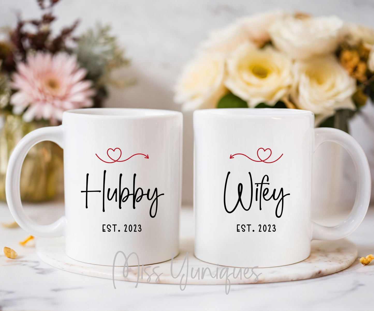 Couple Mug Set, Hubby Wifey Mug Set, Mr & Mrs Mug Set, Married Couple Mug Set, Cute Couple Mug Set, Valentine Mug Set.