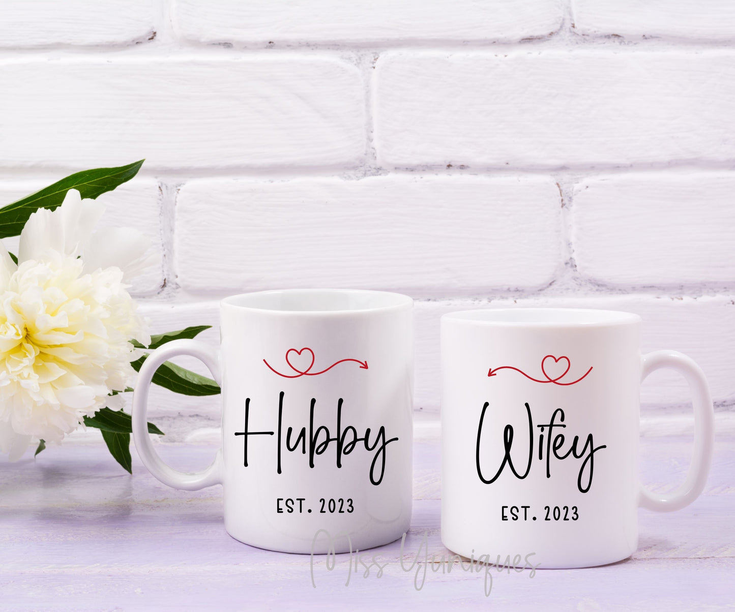 Couple Mug Set, Hubby Wifey Mug Set, Mr & Mrs Mug Set, Married Couple Mug Set, Cute Couple Mug Set, Valentine Mug Set.