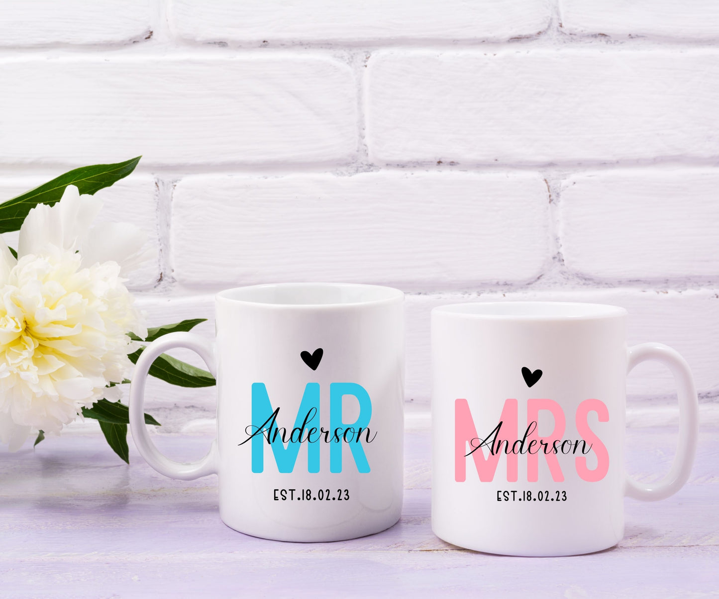 Couple Mug Set, Hubby Wifey Mug Set, Mr & Mrs Mug Set, Married Couple Mug Set, Cute Couple Mug Set, Valentine Mug Set.