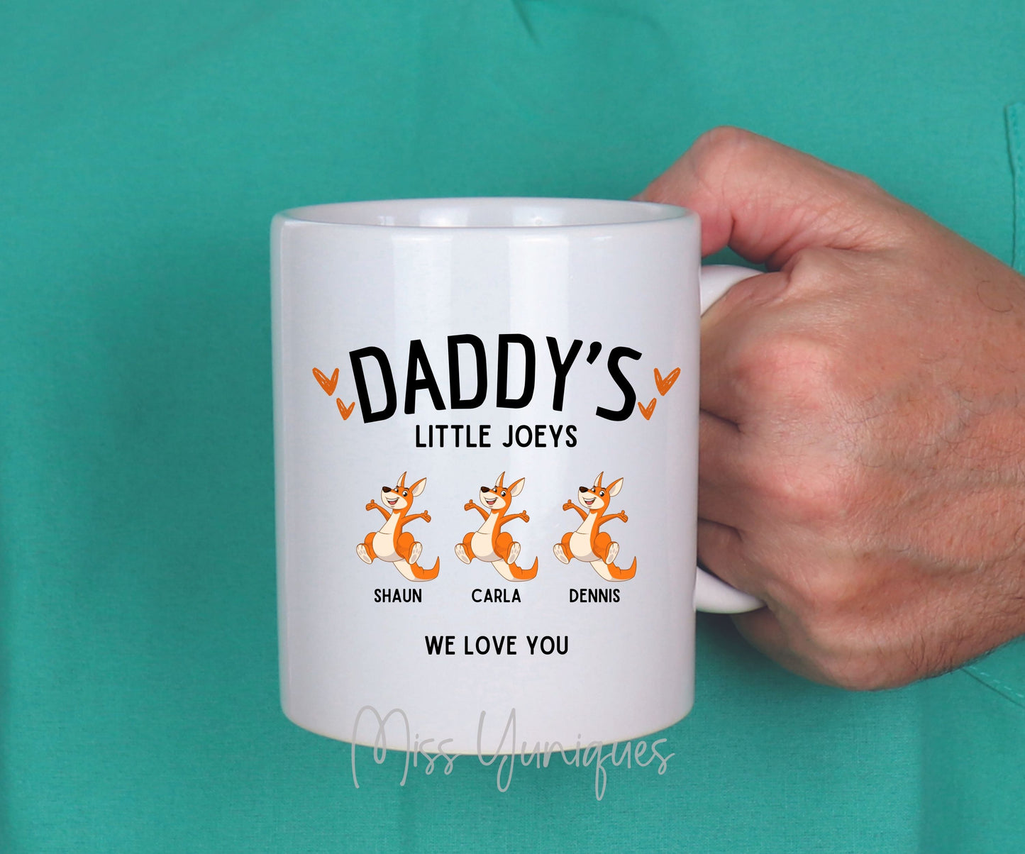 Father's Day Mug, Daddy's Little Joeys Mug, Australian Mugs, Kangaroo Mugs