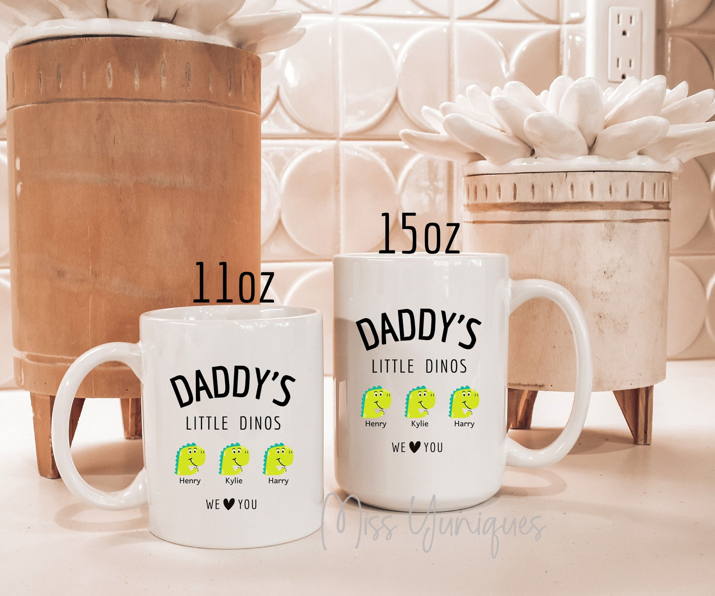 Father's Day Mug.  Daddy's Little Dinos