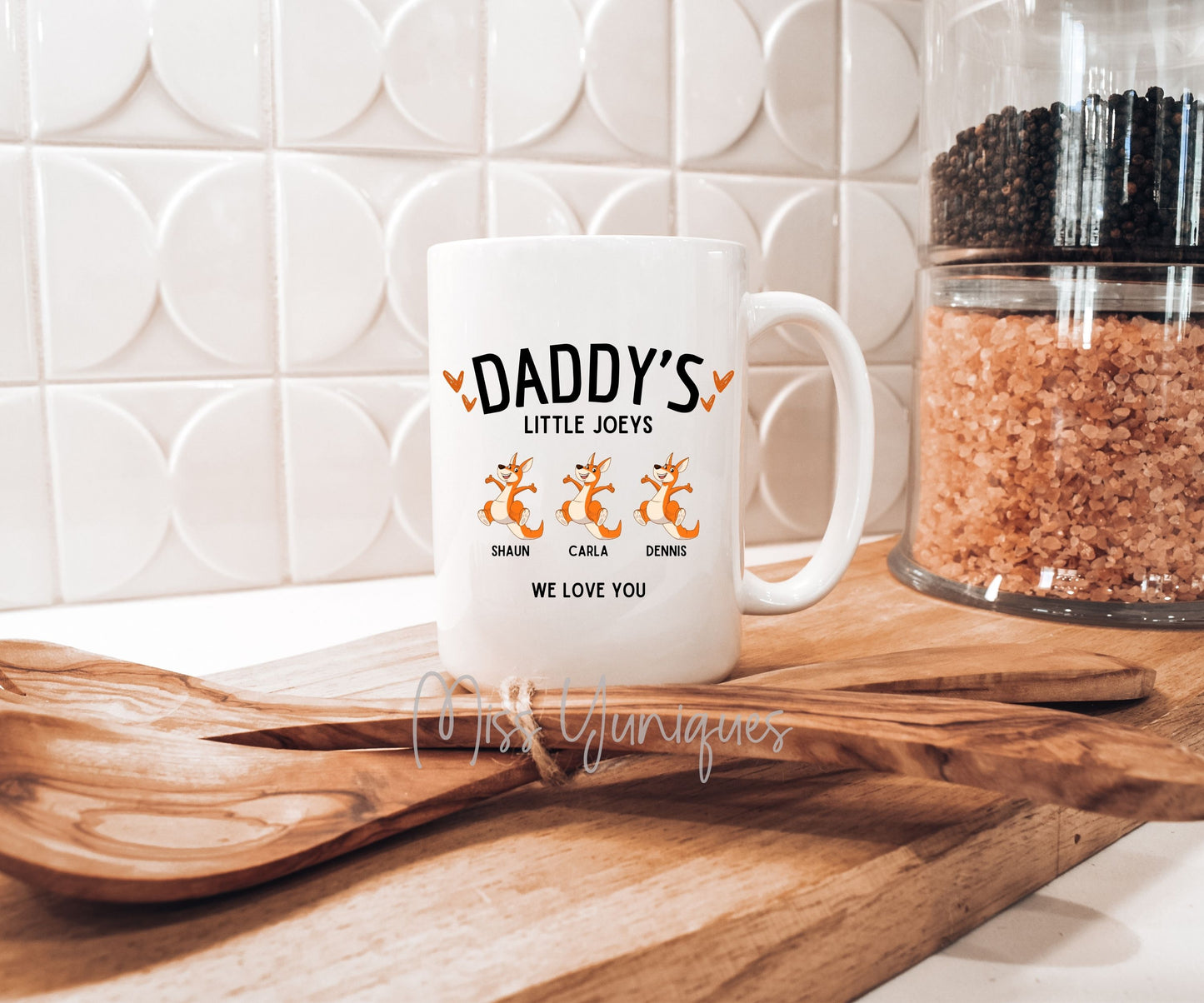 Father's Day Mug, Daddy's Little Joeys Mug, Australian Mugs, Kangaroo Mugs