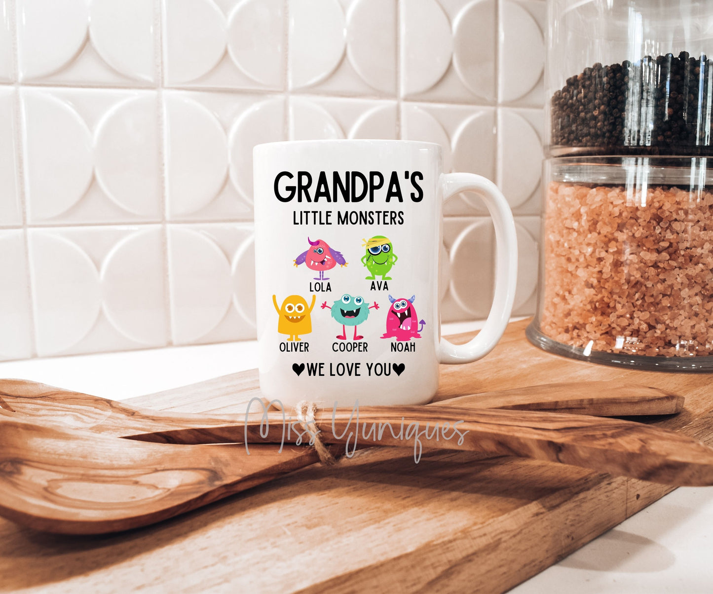 Father's Day Mug, Grandpa's Little Monsters Mug, Monsters Mugs, Cute Grandpa's Mugs