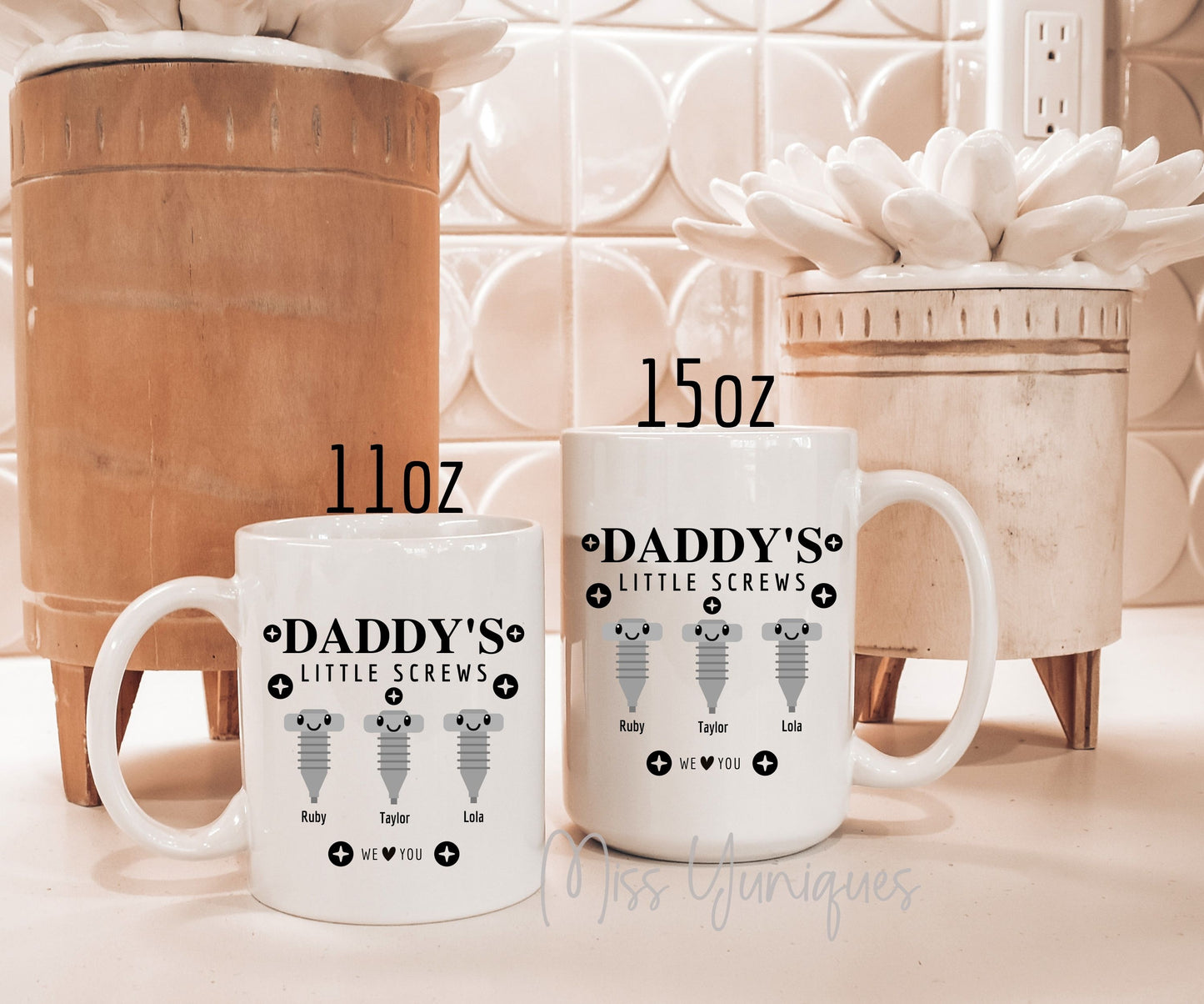 Father's Day Mug. Daddy Little Screws Mug