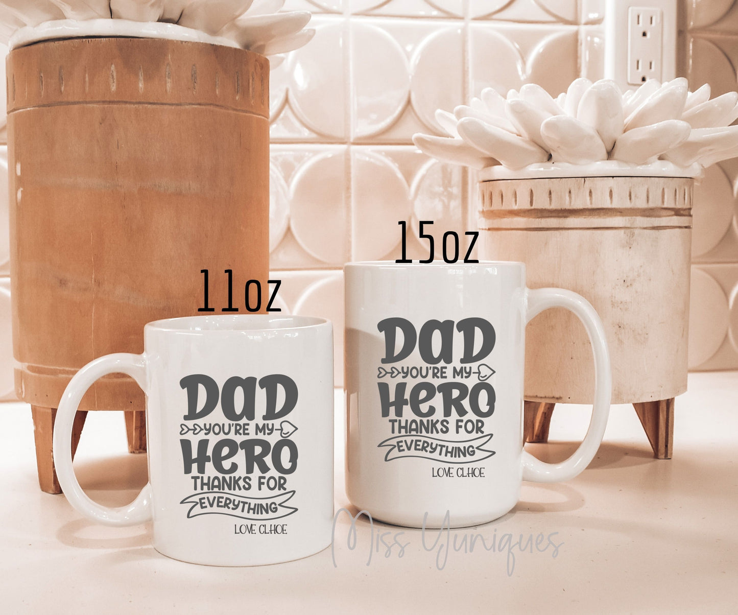 Father's Day Mug. Dad You Are My Hero Mug.