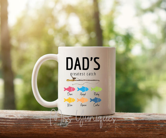Father's Day Mug. Dad's Greatest Catch Mug