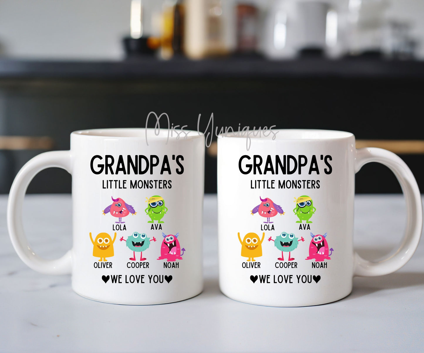 Father's Day Mug, Grandpa's Little Monsters Mug, Monsters Mugs, Cute Grandpa's Mugs