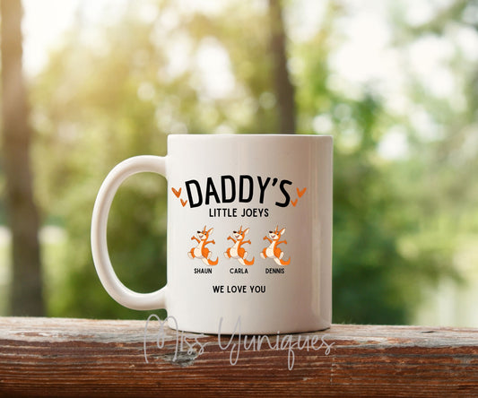 Father's Day Mug, Daddy's Little Joeys Mug, Australian Mugs, Kangaroo Mugs