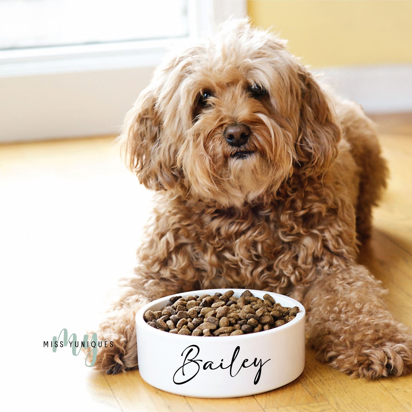 White Ceramic Pet Bowl