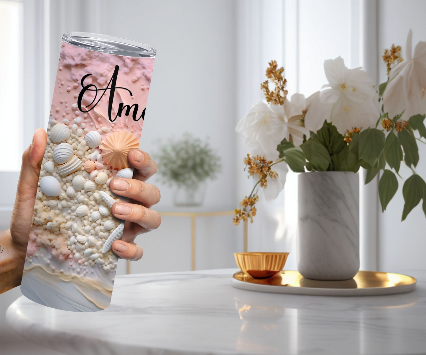 Personalised 3D Seashells Tumbler