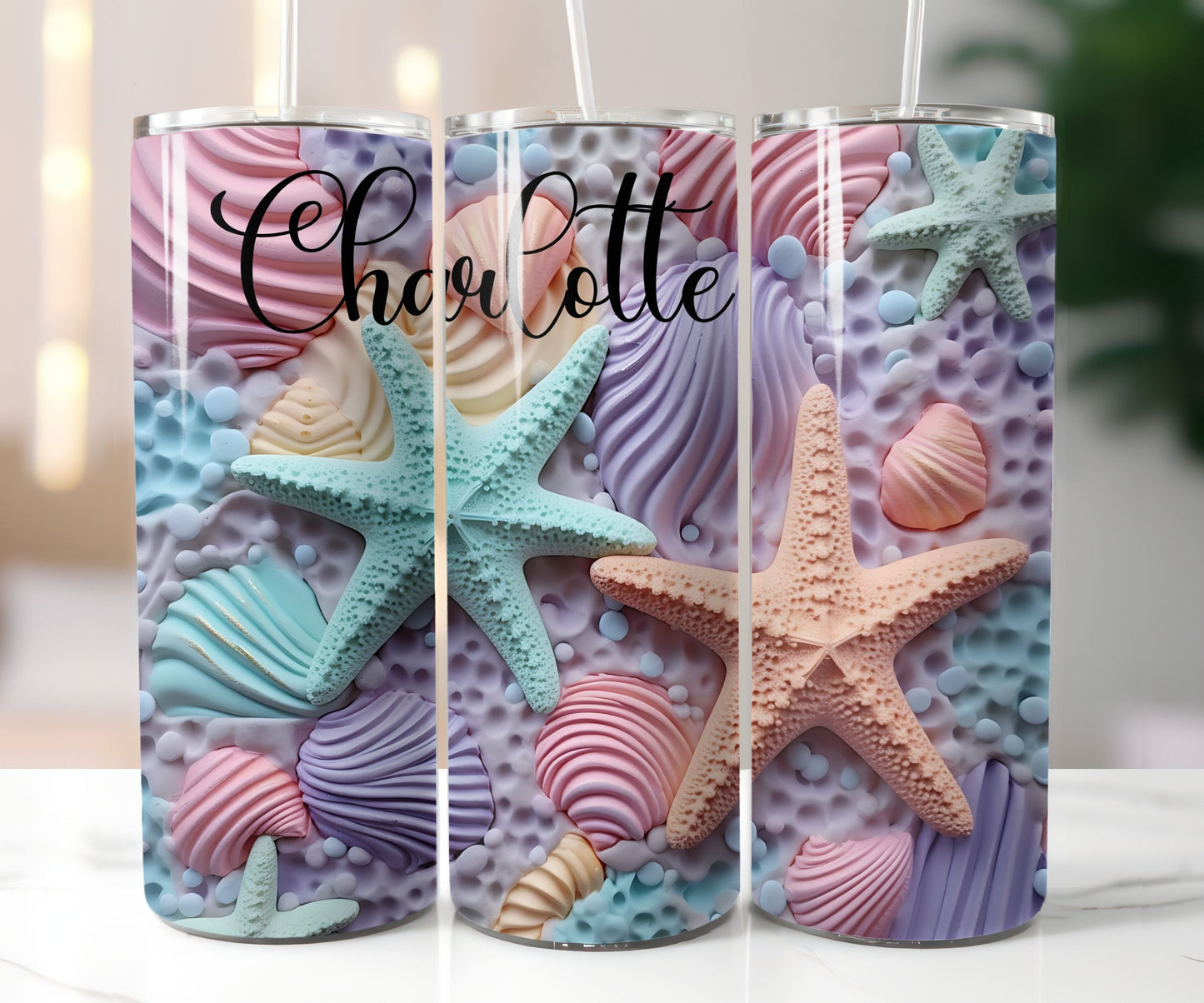 Personalised 3D Seashells Tumbler