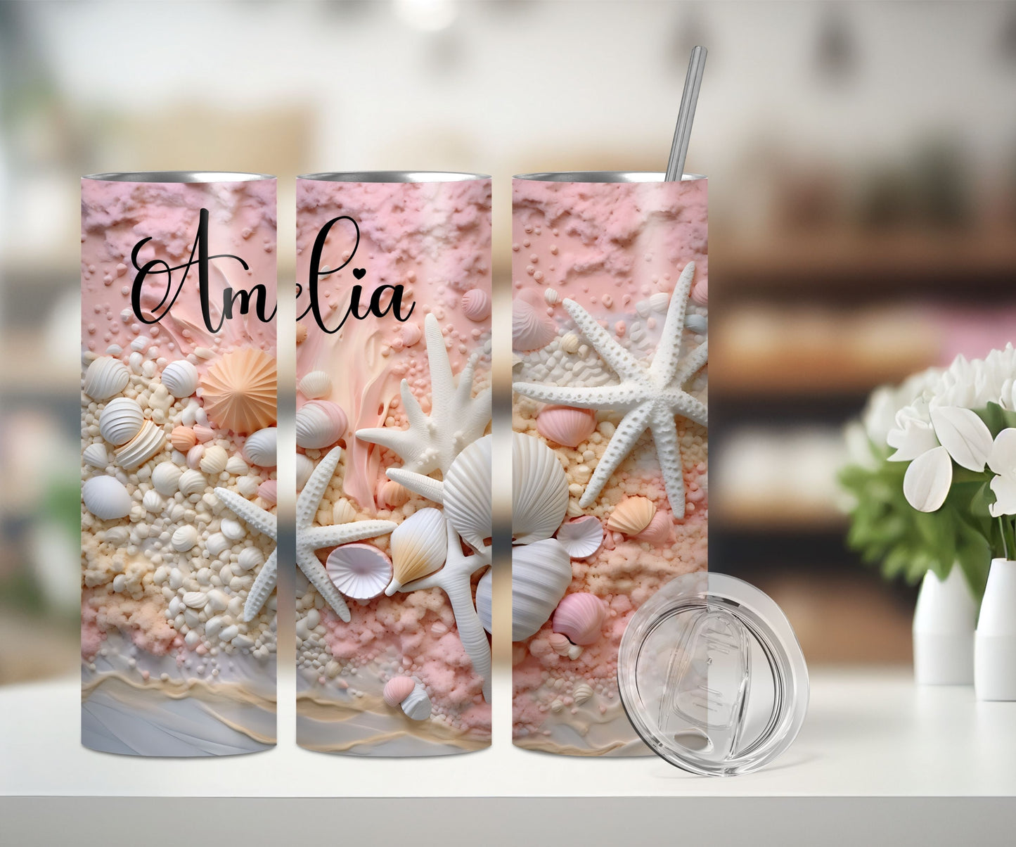 Personalised 3D Seashells Tumbler