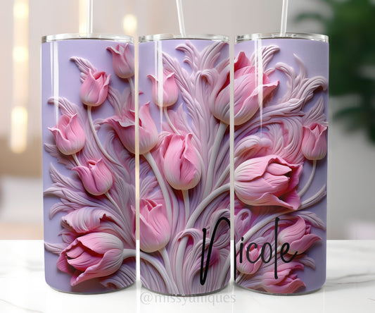 Personalised 3D Tulips Tumbler