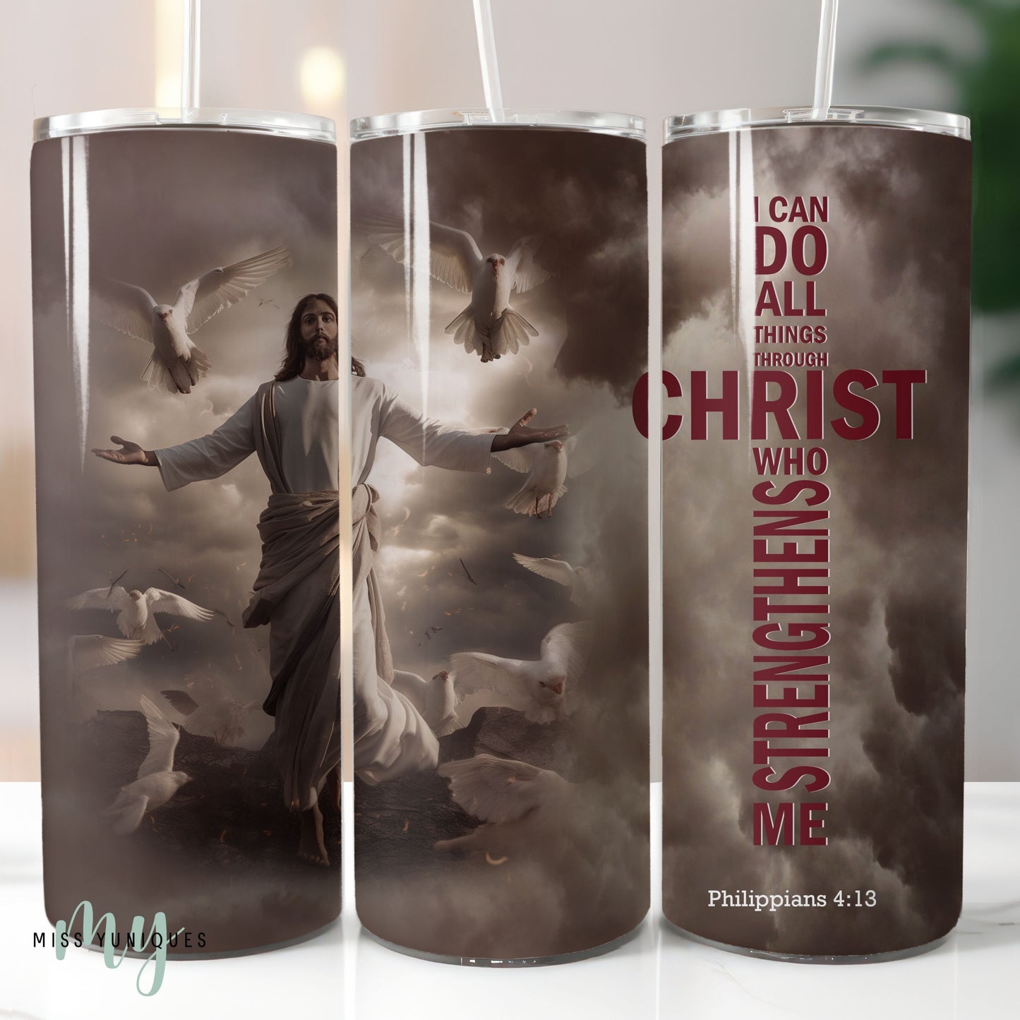 Christian Bible Verse Tumbler.