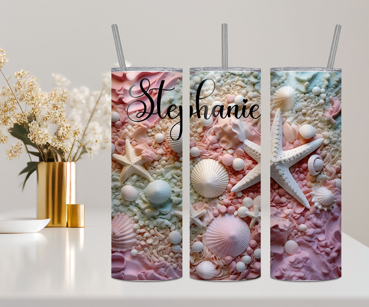 Personalised 3D Seashells Tumbler