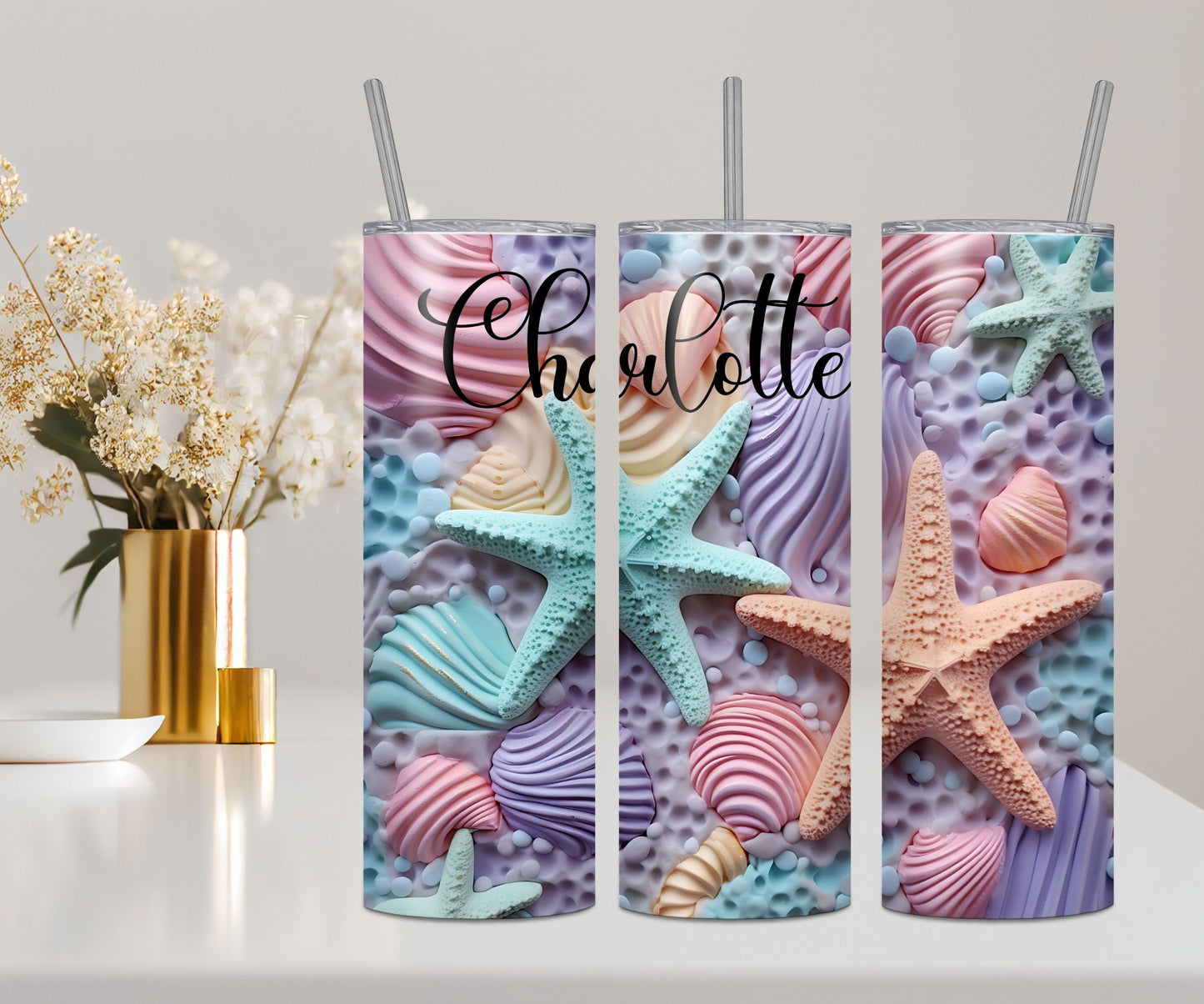 Personalised 3D Seashells Tumbler