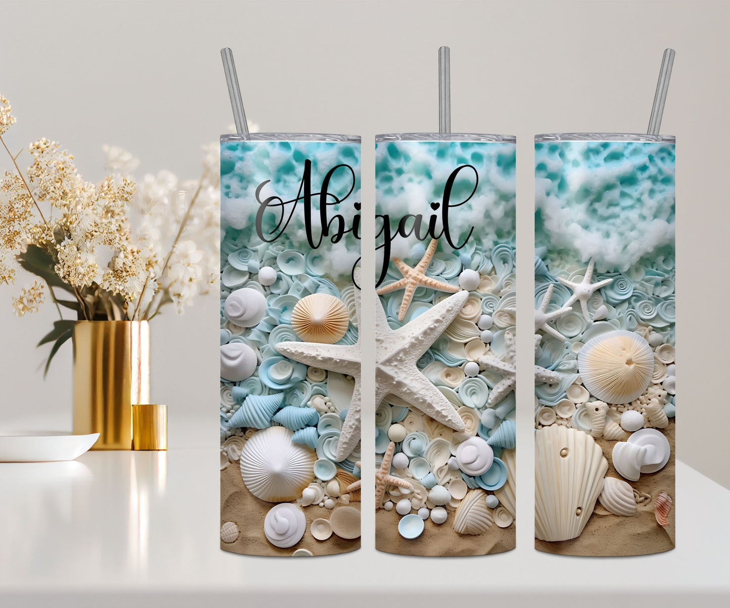 Personalised 3D Seashells Tumbler