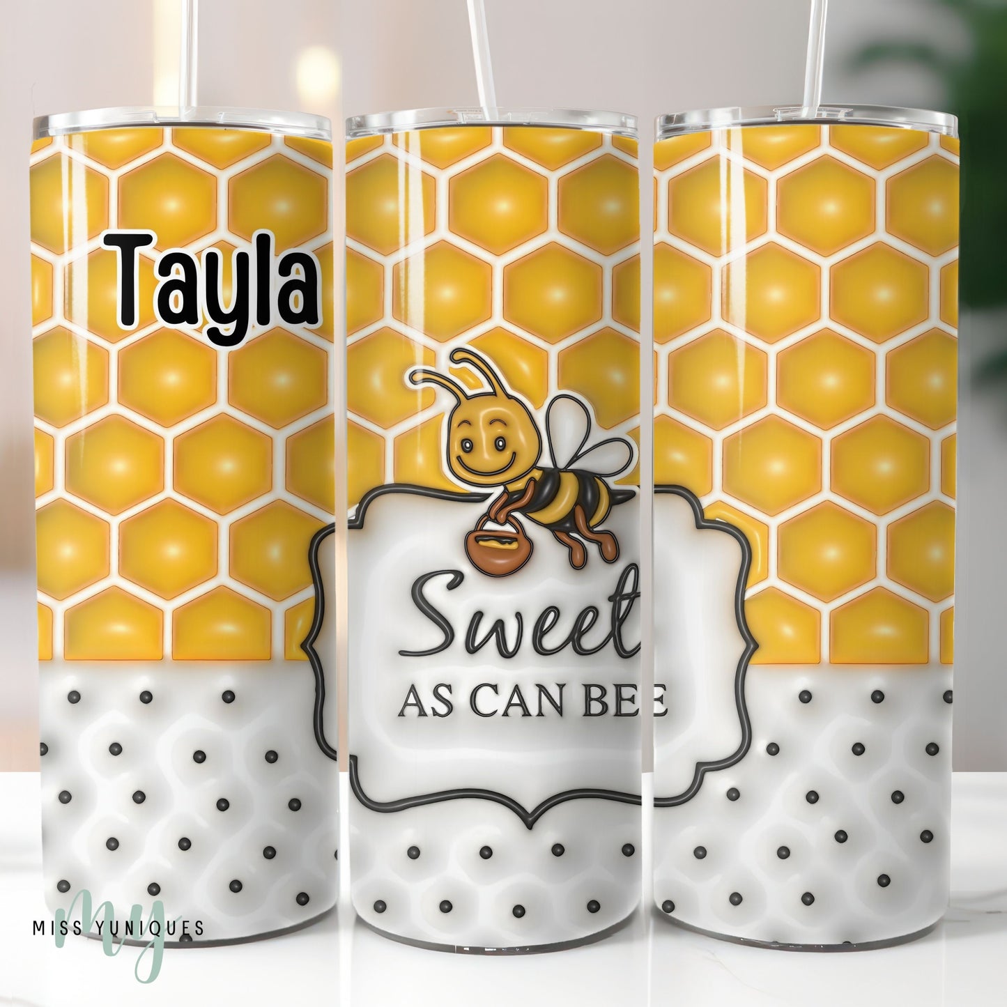 Personalised Inflated Bee Tumbler