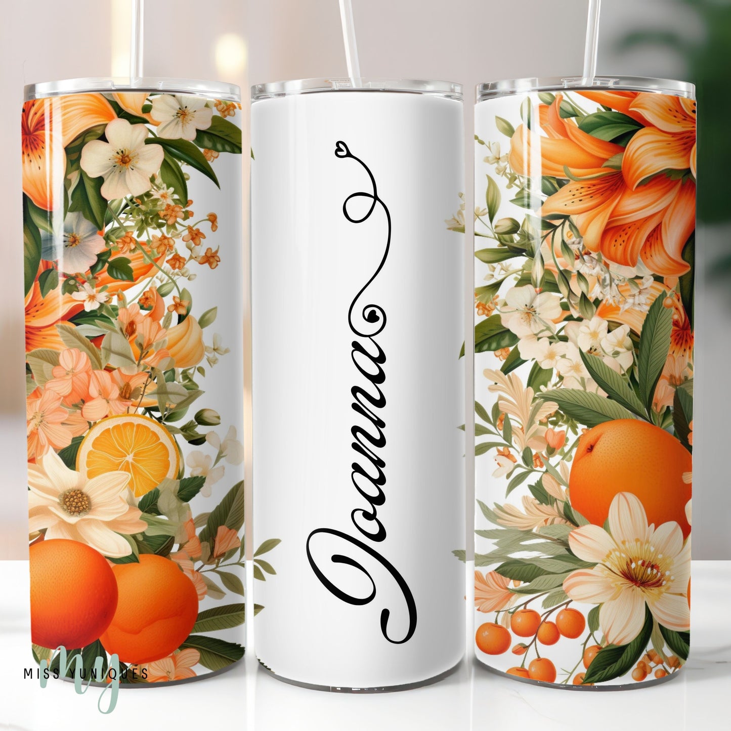 Personalised Floral Flower Tumbler