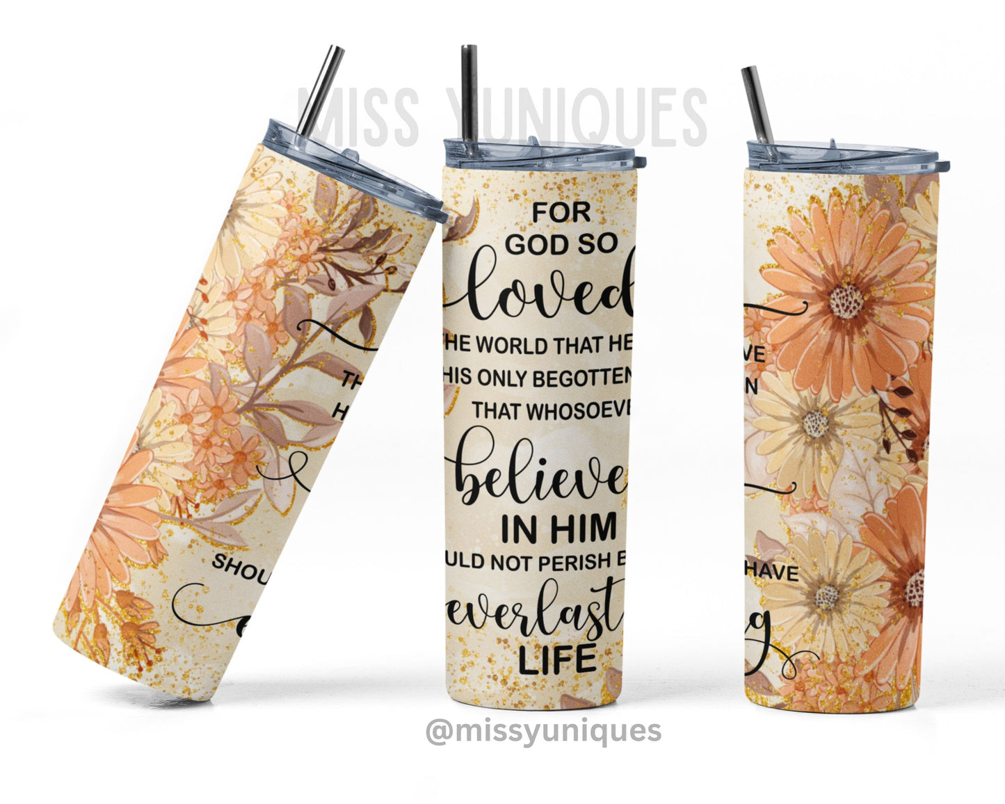 Christian Bible Verse For God So Loved Tumbler