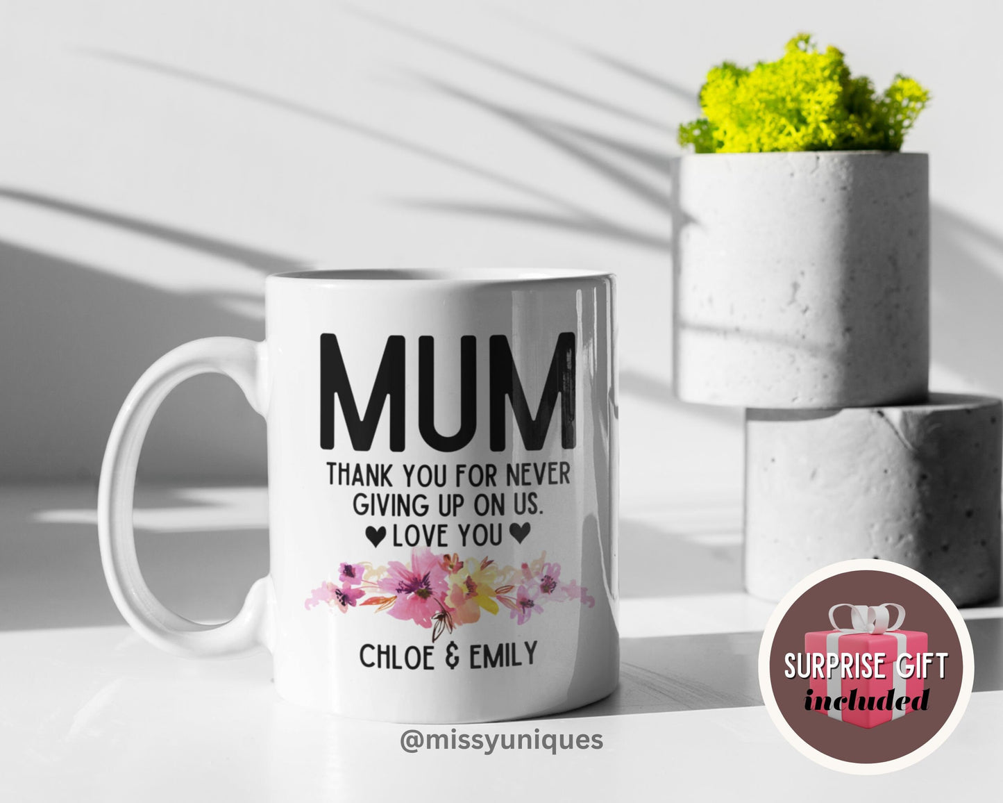 Personalised Mother's Day Love You Mum Mug. Personalized Mom Birthday Gift. Mama Mommy Mum. Custom Gifts