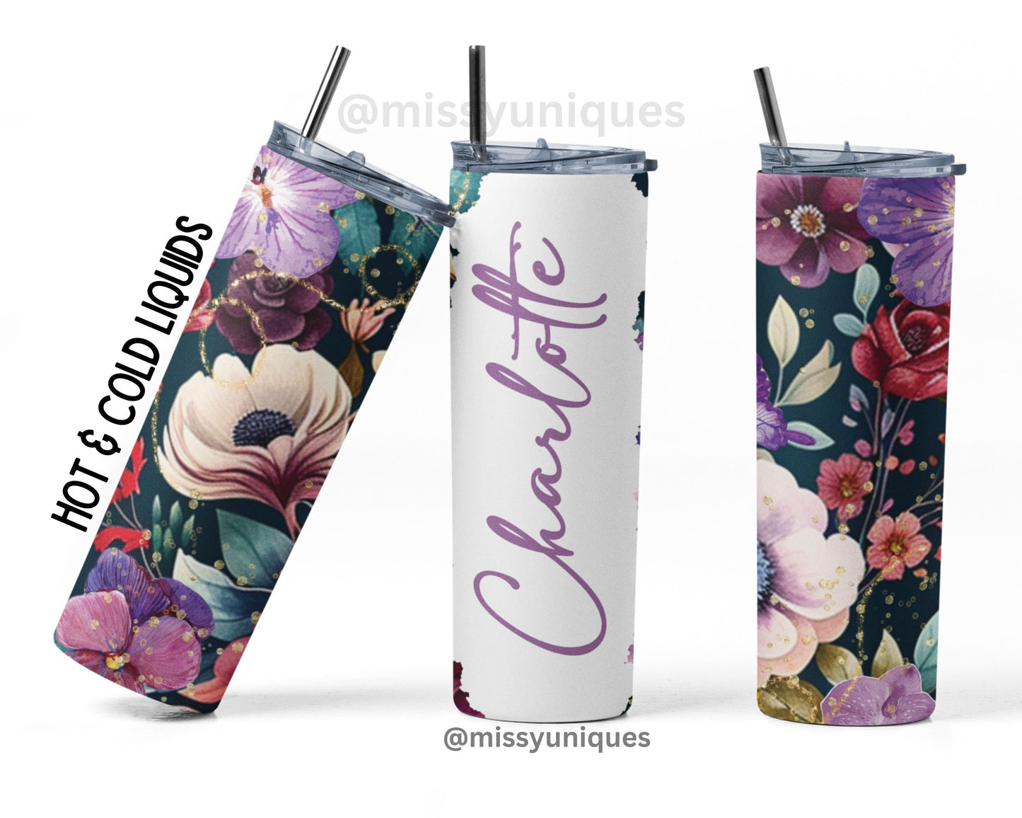 Personalised Flower Tumbler