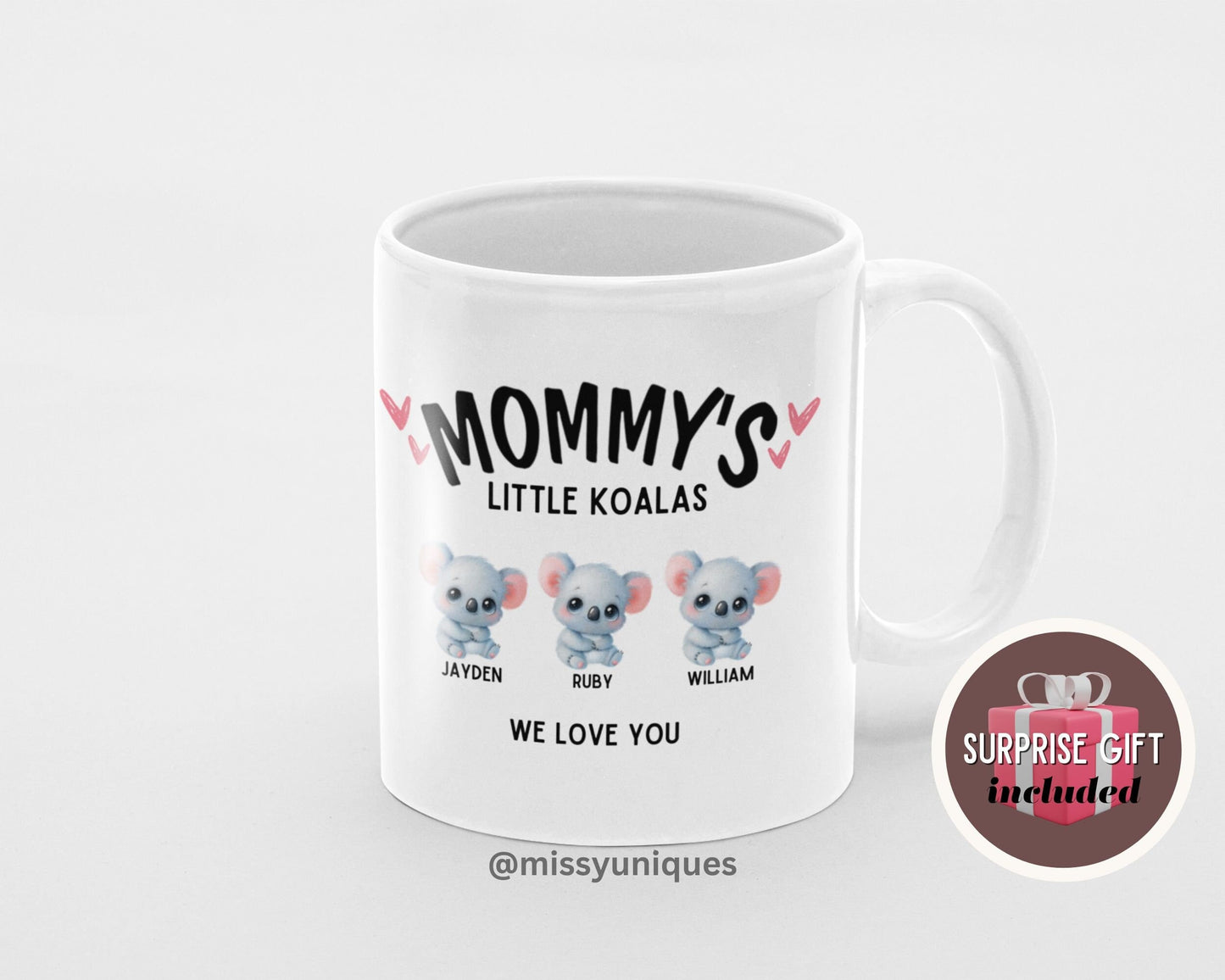 Mother's Day Koala Australian Native Animal Personalised Mug. Personalized Mom Birthday Gift. Mama Mommy Mum.