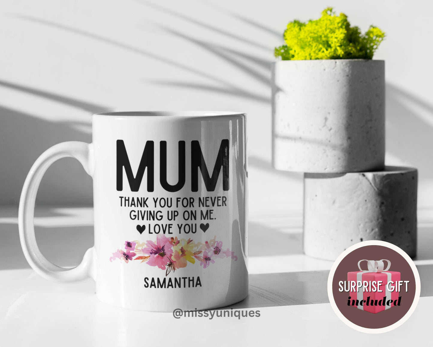 Personalised Mother's Day Love You Mum Mug. Personalized Mom Birthday Gift. Mama Mommy Mum. Custom Gifts