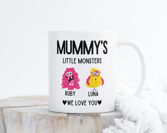 Mummy's  Little Monsters Mother's Day Personalised Mug.  Mommy Birthday Gift. Christmas Gift. Mama Mommy Mummy Mom Mum Custom Gifts