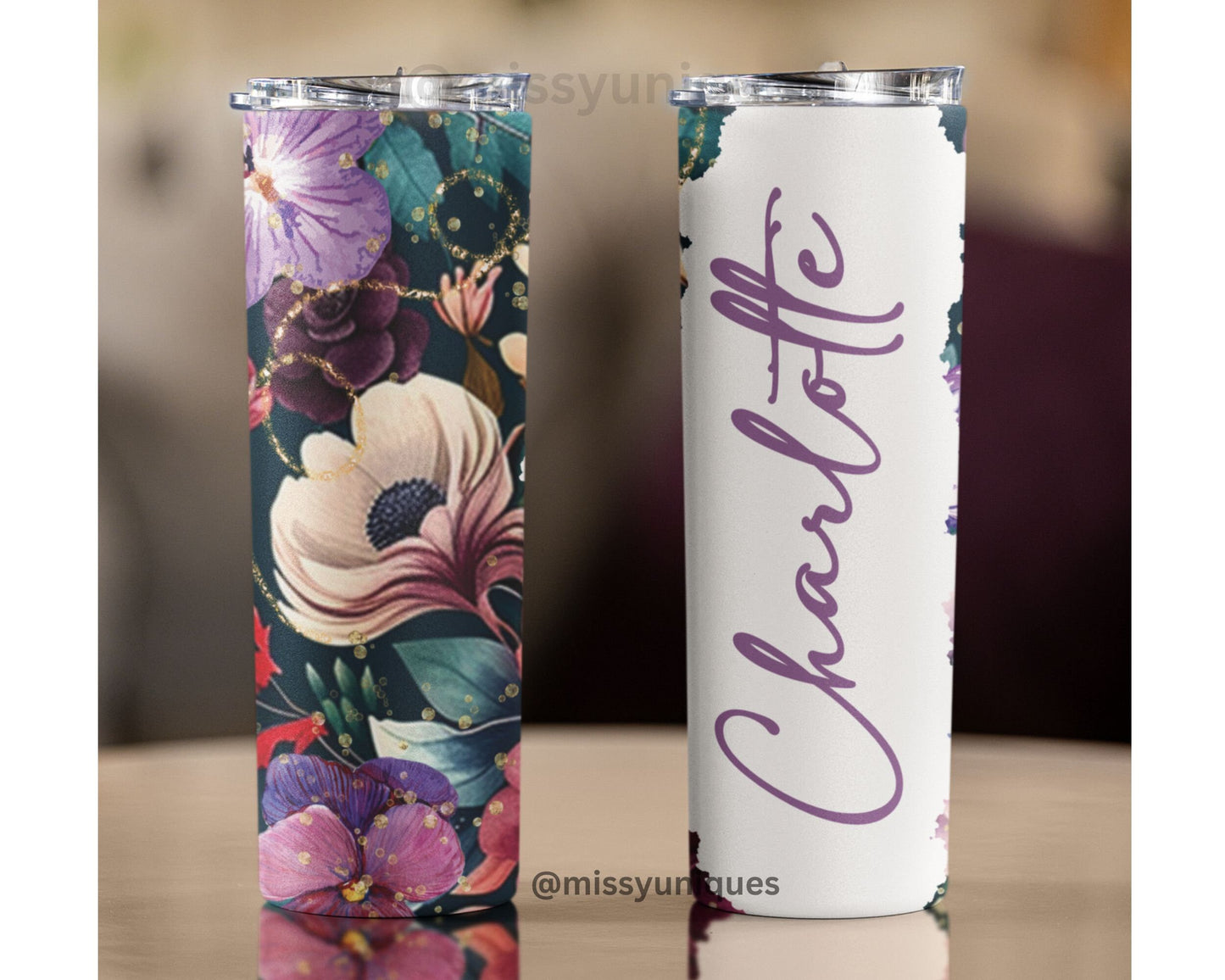 Personalised Flower Tumbler