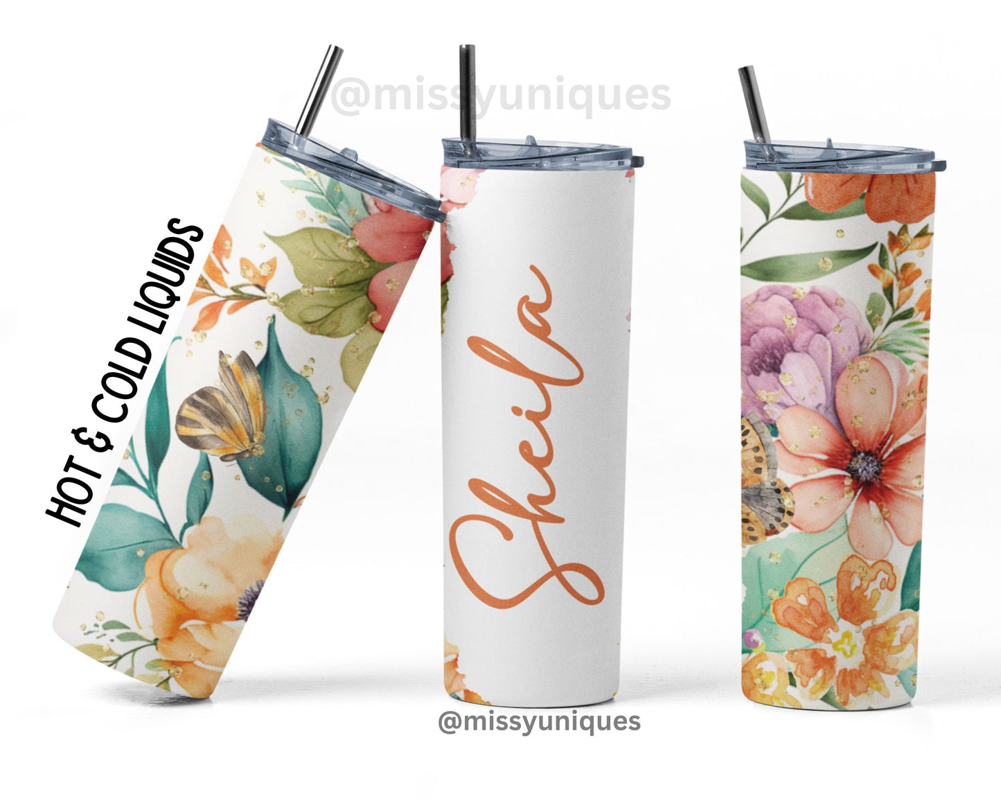 Personalised Flower Tumbler