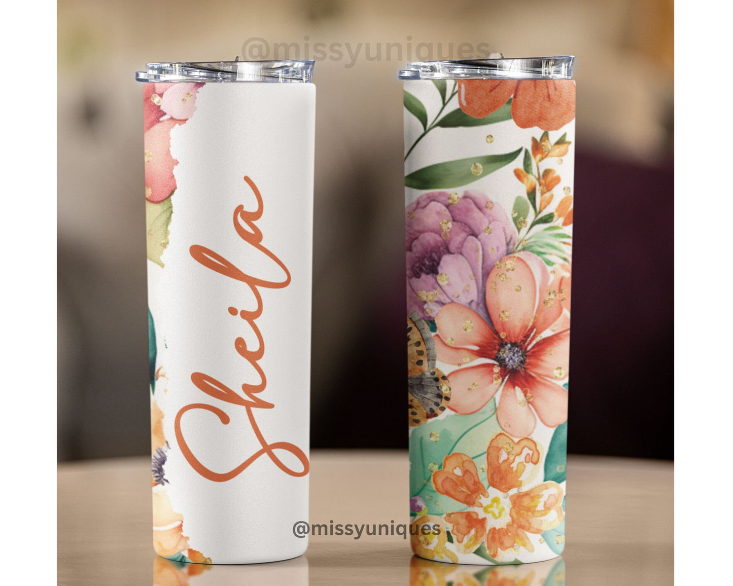 Personalised Flower Tumbler