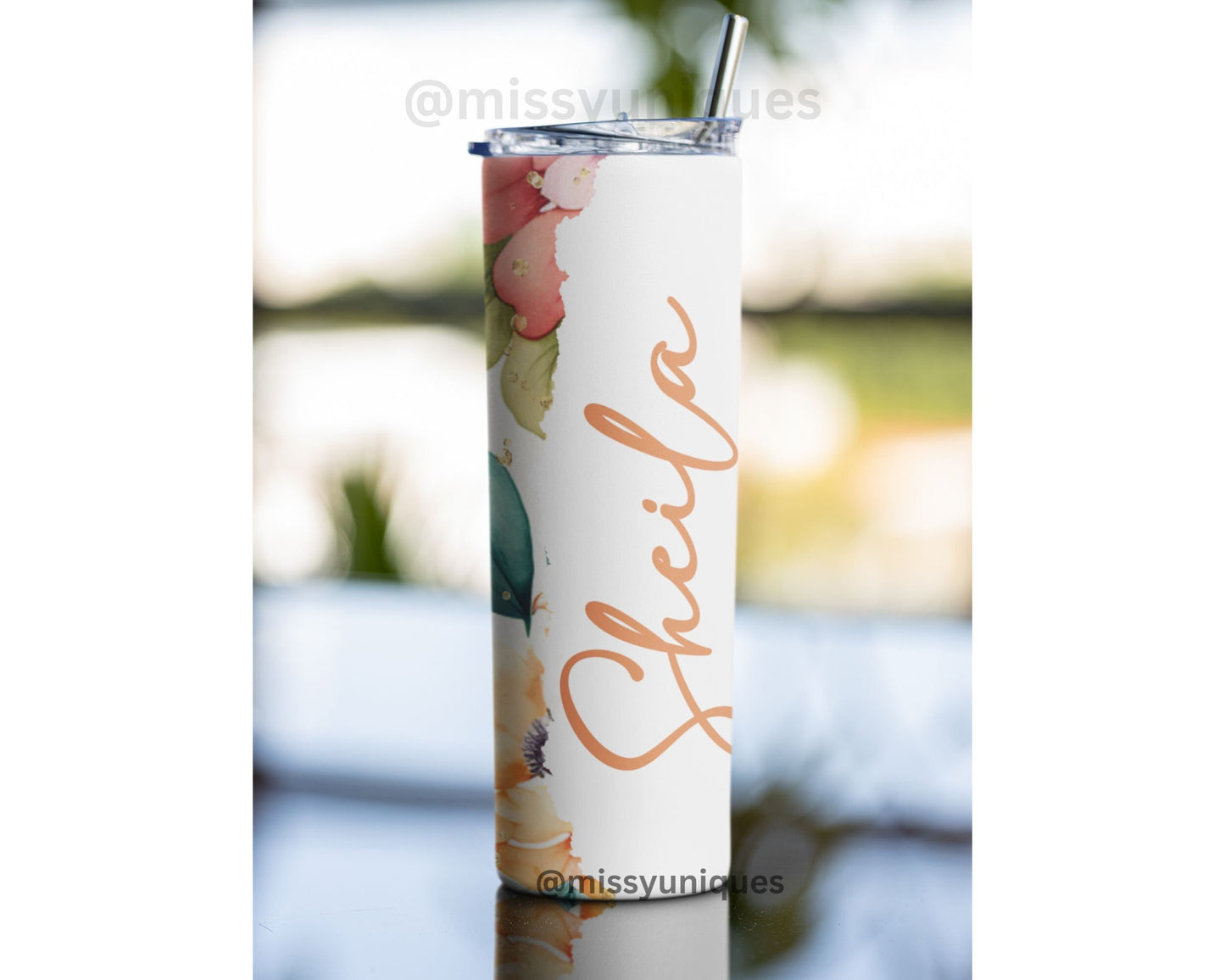 Personalised Flower Tumbler