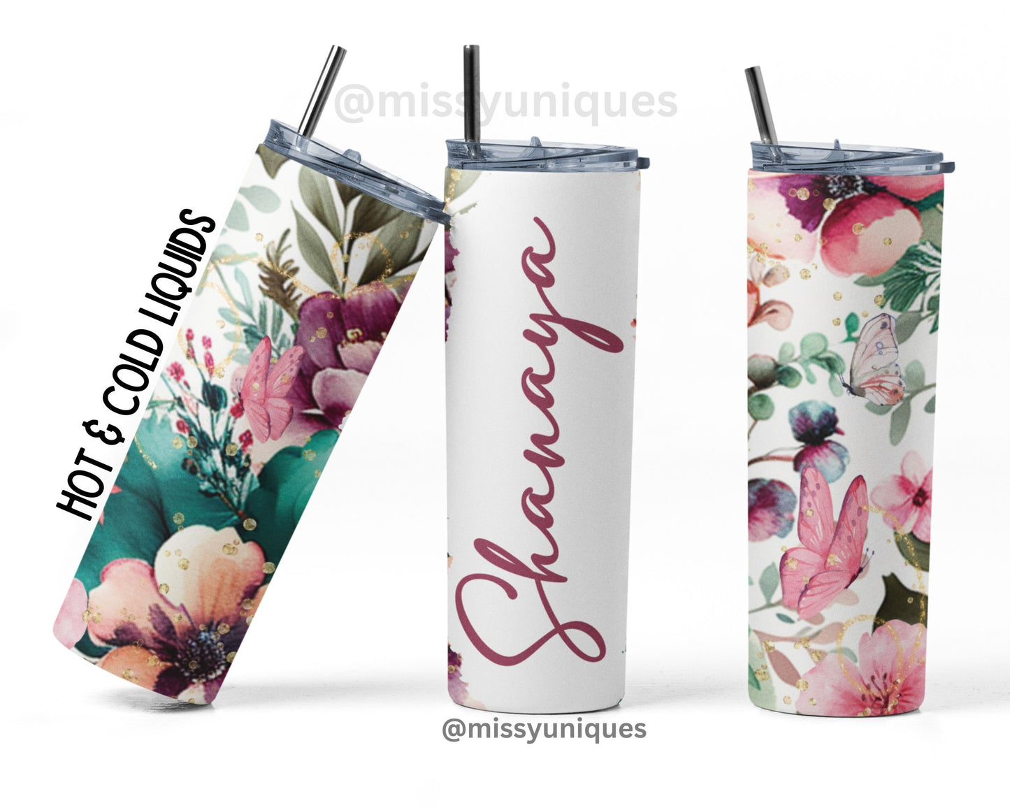 Personalised Flower Tumbler.